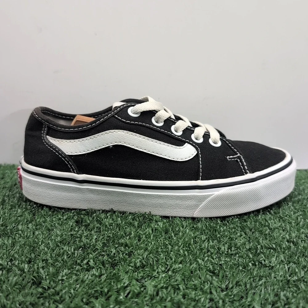 Vans Filmore Decon Shoes Women's 5.5 Medium Black White‎ Canvas Suede Sneakers
